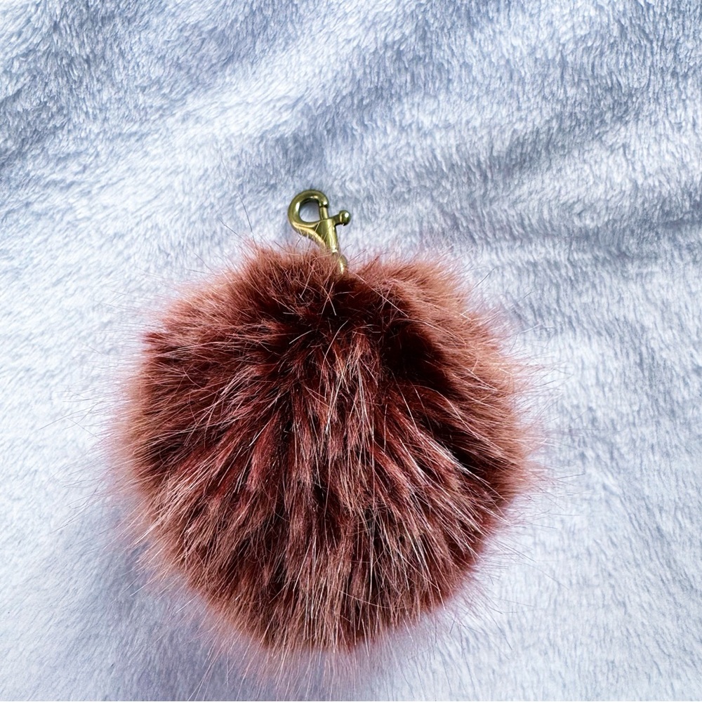 J Crew Faux Fur Puff Bag Charm NWOT